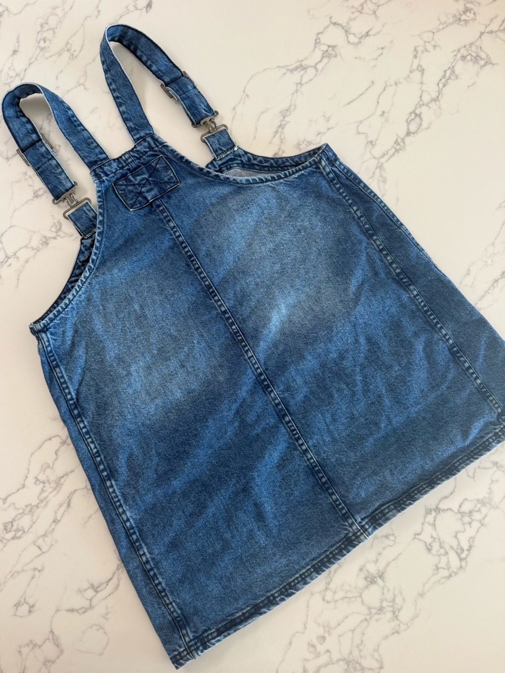 Free People Smock Mini Dress Denim Overalls - Sapphire Wash - Size Small - Picture 4 of 10